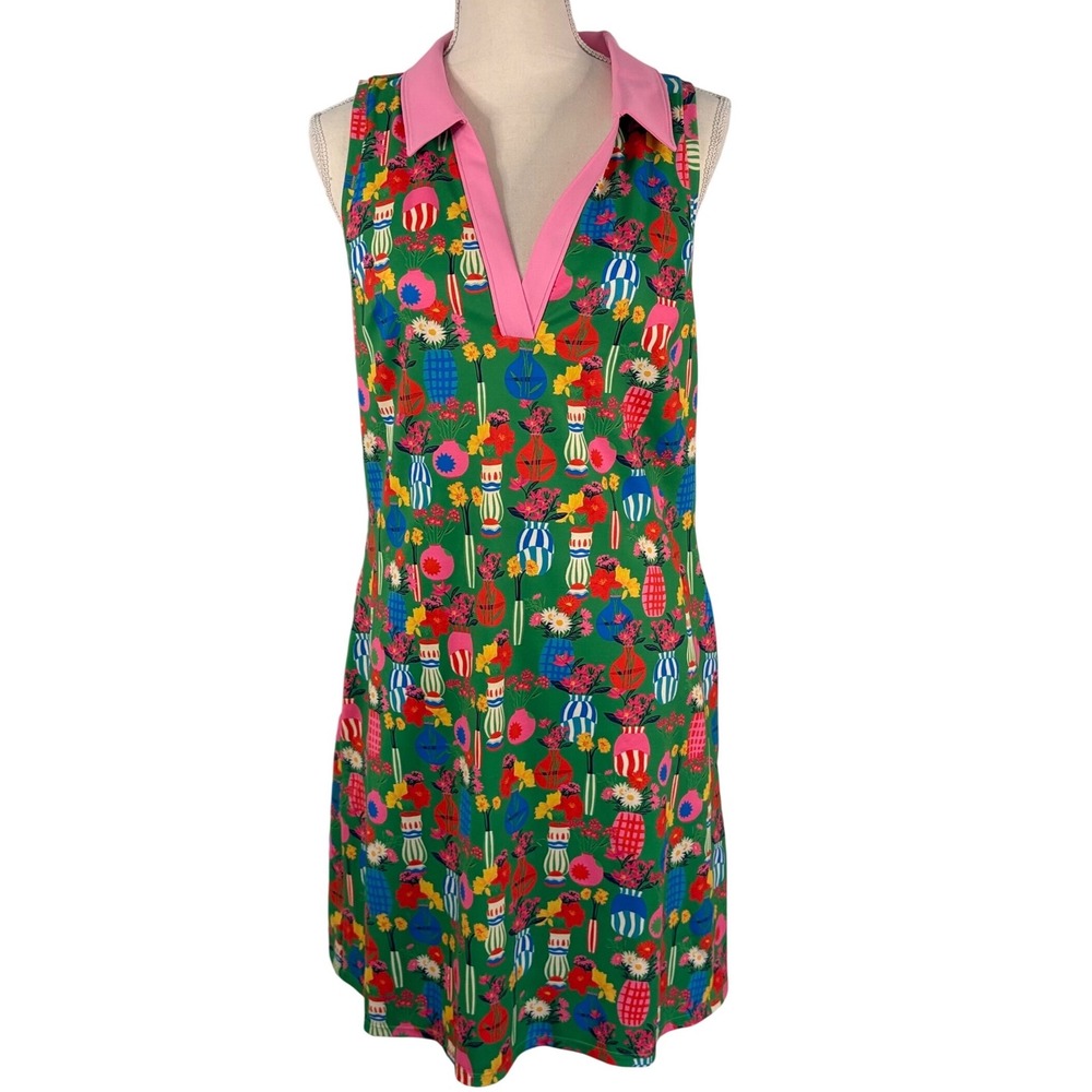 Alden Adair Azalea Dress XL Green Chantilly Floral Vase Tennis Golf Pickleball